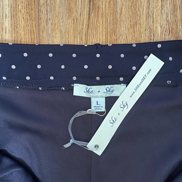 NWT Navy White Polka Dot She + Sky High Waist Shorts - Picture 2 of 7